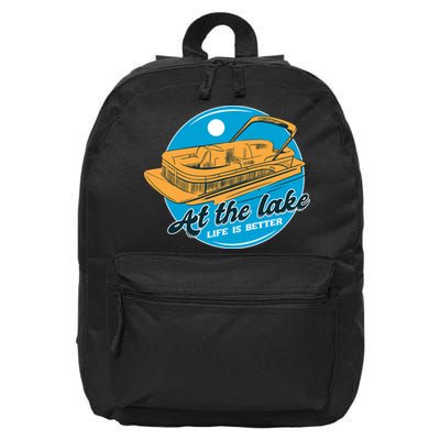 At The Lake Life Is Better Pontoon 16 in Basic Backpack