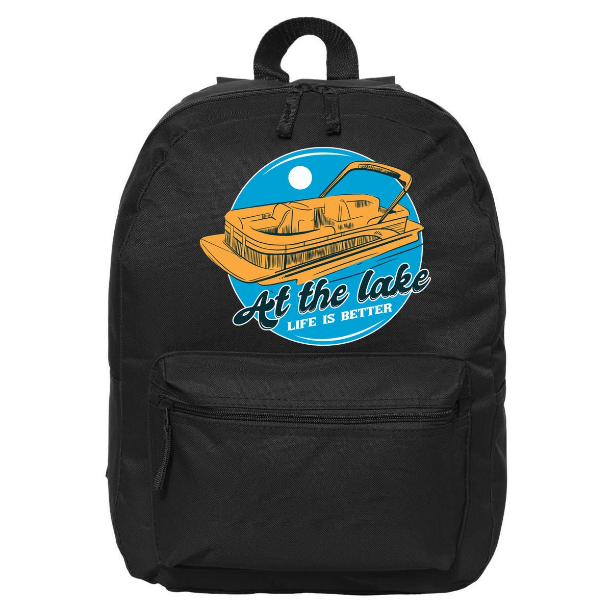 At The Lake Life Is Better Pontoon 16 in Basic Backpack