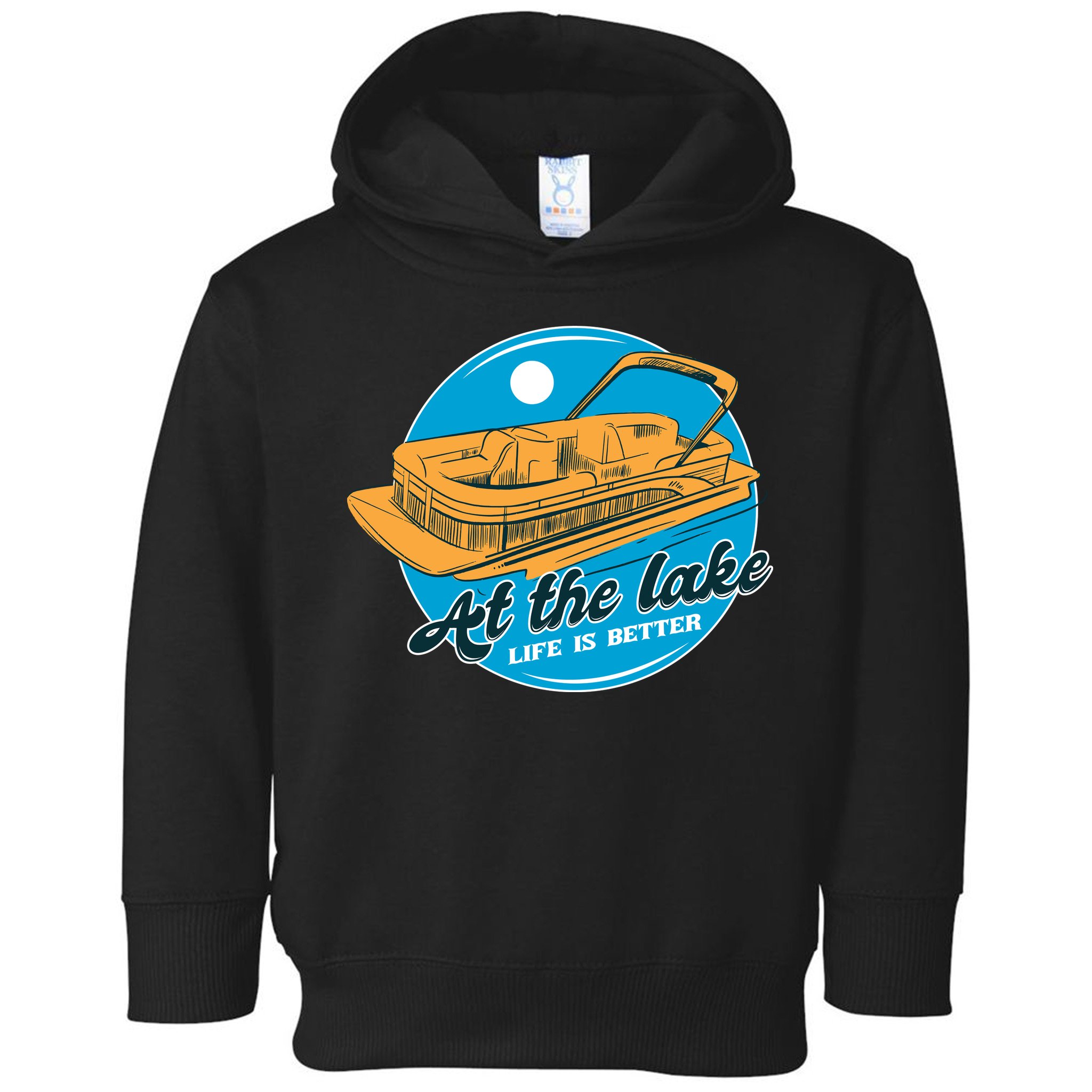 At The Lake Life Is Better Pontoon Toddler Hoodie