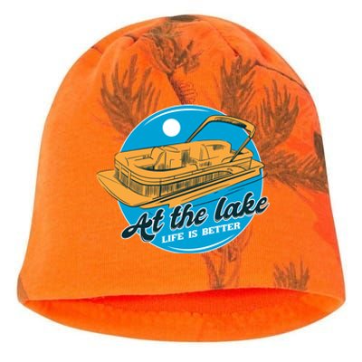 At The Lake Life Is Better Pontoon Kati - Camo Knit Beanie