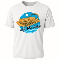 At The Lake Life Is Better Pontoon Cooling Performance Crew T-Shirt