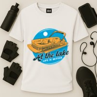 At The Lake Life Is Better Pontoon Cooling Performance Crew T-Shirt