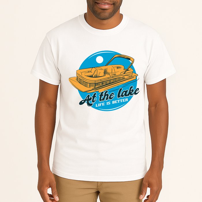 At The Lake Life Is Better Pontoon Tall T-Shirt