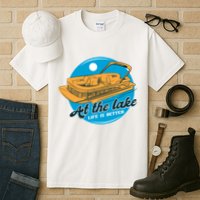 At The Lake Life Is Better Pontoon Tall T-Shirt