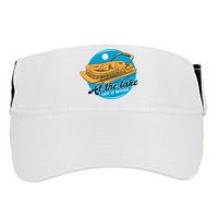 At The Lake Life Is Better Pontoon Adult Drive Performance Visor