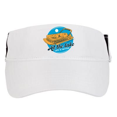 At The Lake Life Is Better Pontoon Adult Drive Performance Visor