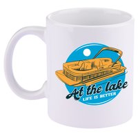At The Lake Life Is Better Pontoon 11oz C Handle Ceramic Mug