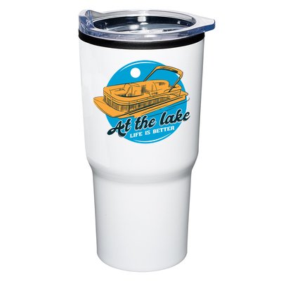 At The Lake Life Is Better Pontoon Tumbler