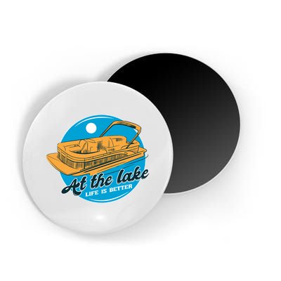 At The Lake Life Is Better Pontoon Magnet