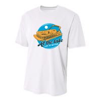 At The Lake Life Is Better Pontoon Youth Performance Sprint T-Shirt