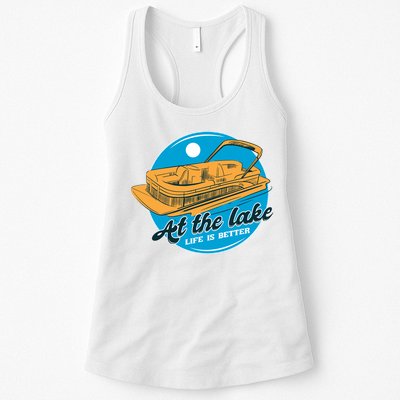 At The Lake Life Is Better Pontoon Womens Tank Top