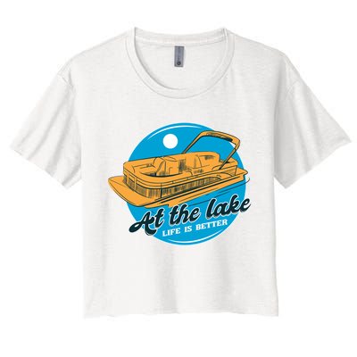 At The Lake Life Is Better Pontoon Crop Top
