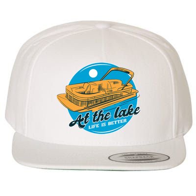 At The Lake Life Is Better Pontoon Wool Snapback Cap