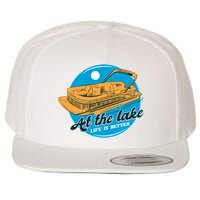 At The Lake Life Is Better Pontoon Wool Snapback Cap