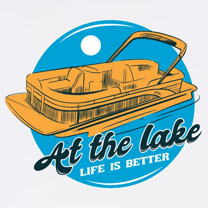 At The Lake Life Is Better Pontoon Wool Snapback Cap