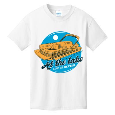 At The Lake Life Is Better Pontoon Kids T-Shirt