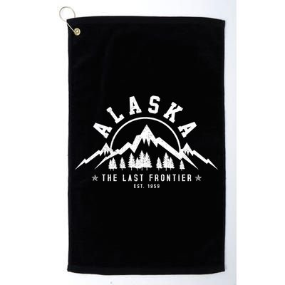 Alaska The Last Frontier Est 1959 Mountains Nature Gift Golf Towel