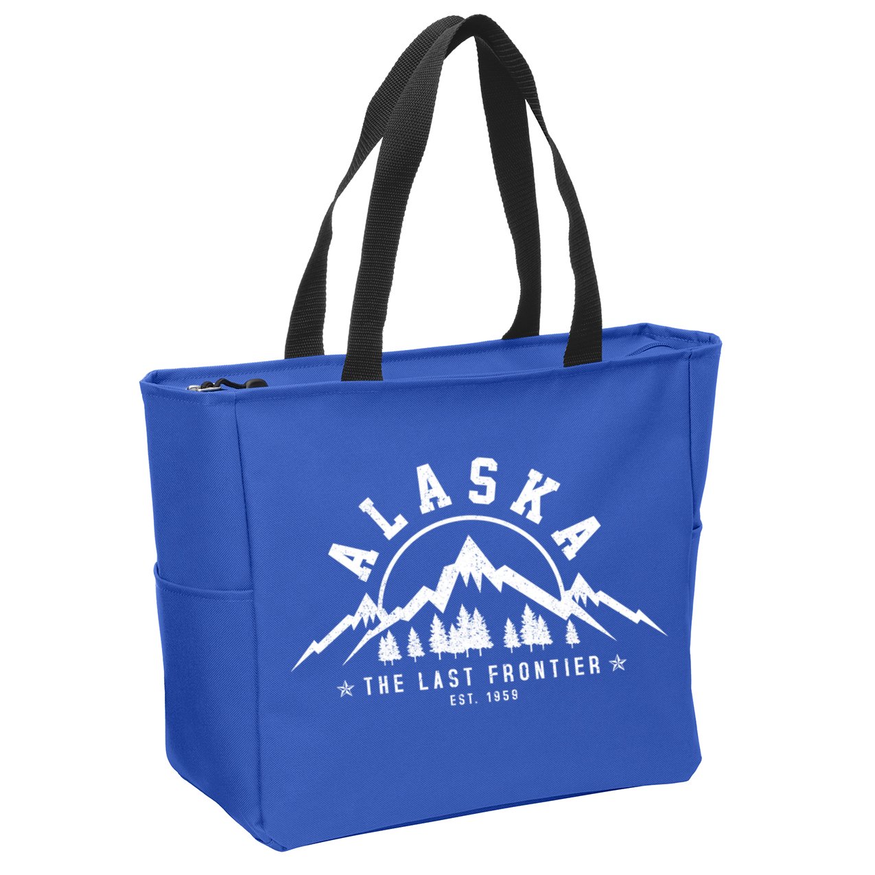 Alaska The Last Frontier Est 1959 Mountains Nature Gift Zip Tote Bag