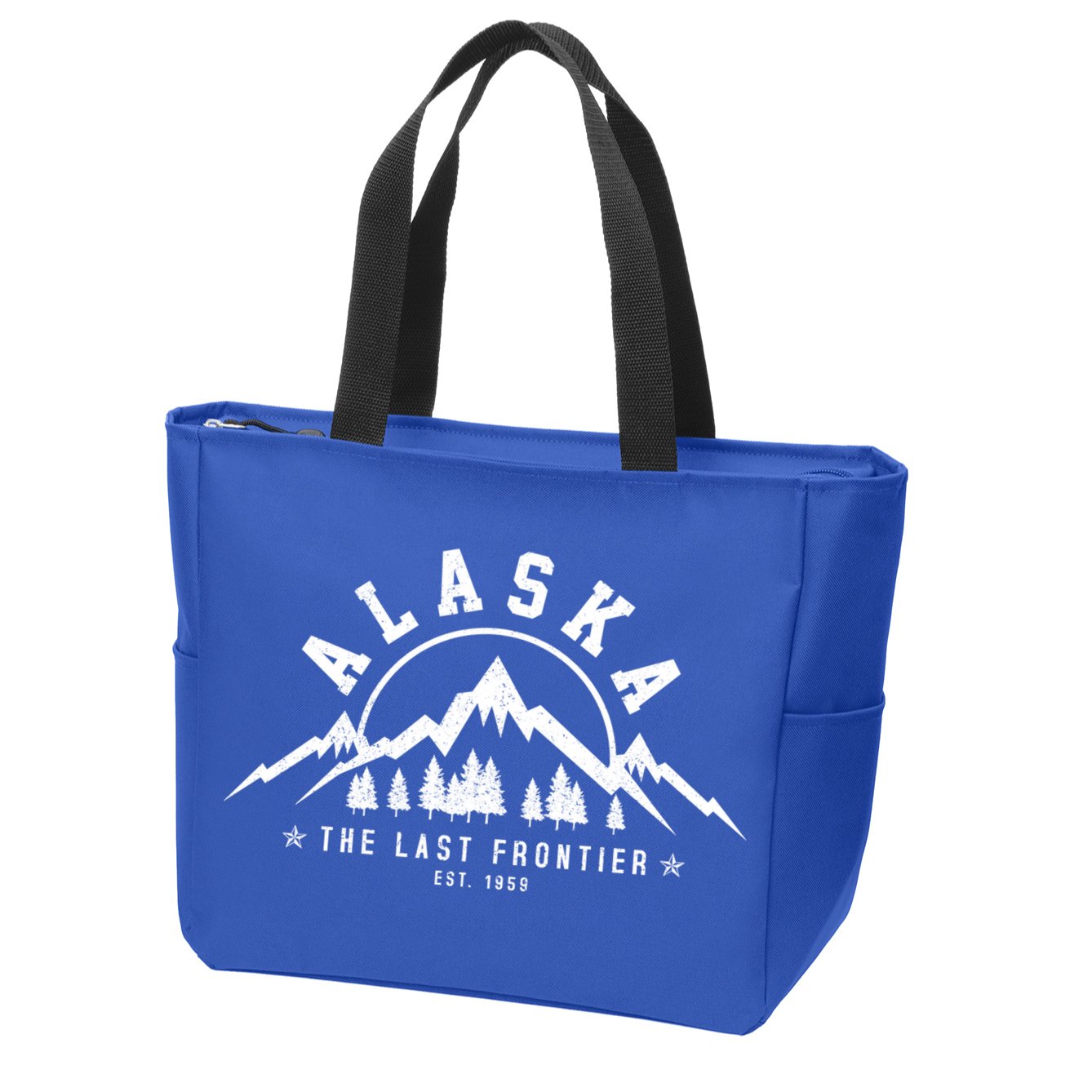 Alaska The Last Frontier Est 1959 Mountains Nature Gift Zip Tote Bag