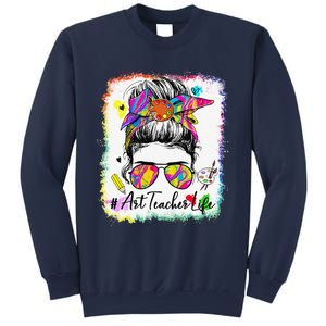 Art Teacher Life Messy Bun 100 Days Of School Cute 100th Day Sweatshirt