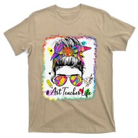 Art Teacher Life Messy Bun 100 Days Of School Cute 100th Day T-Shirt