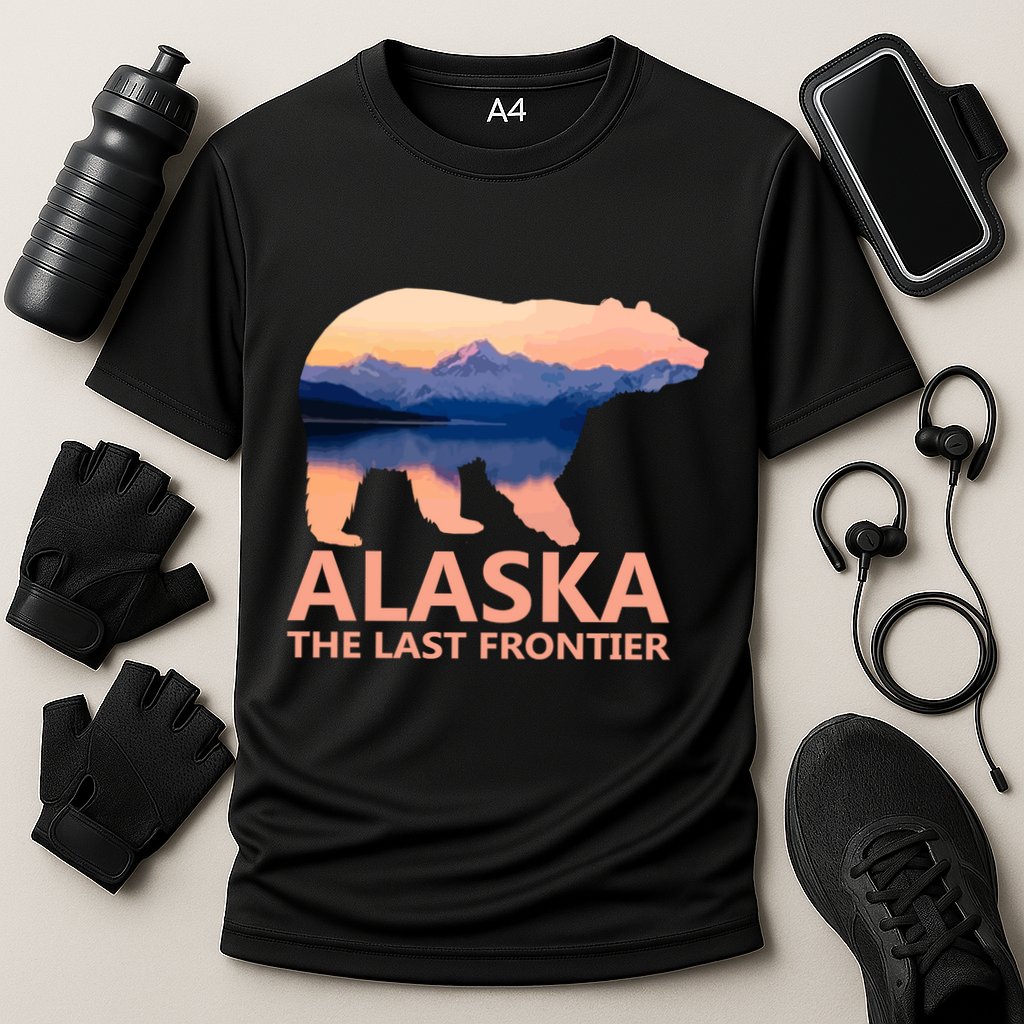 Alaska The Last Frontier Grizzly Bear Lake Gift Funny Gift Cooling Performance Crew T-Shirt