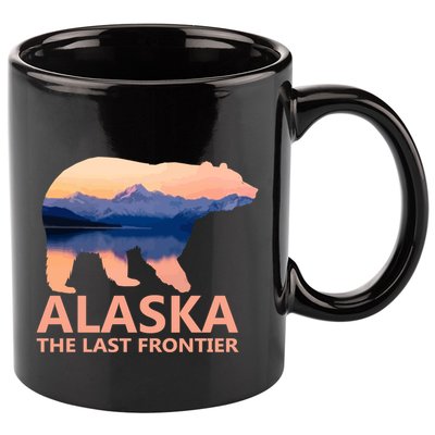 Alaska The Last Frontier Grizzly Bear Lake Gift Funny Gift 11oz C Handle Ceramic Mug
