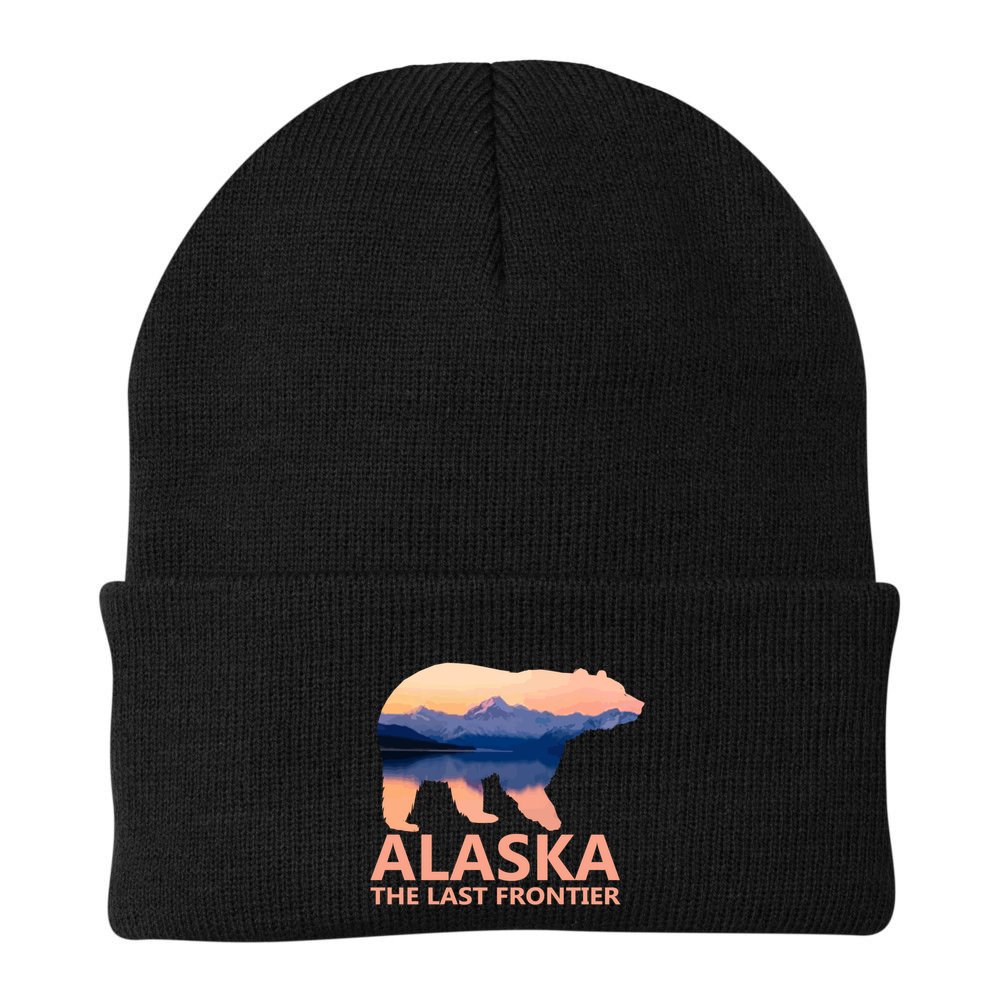Alaska The Last Frontier Grizzly Bear Lake Gift Funny Gift Beanie