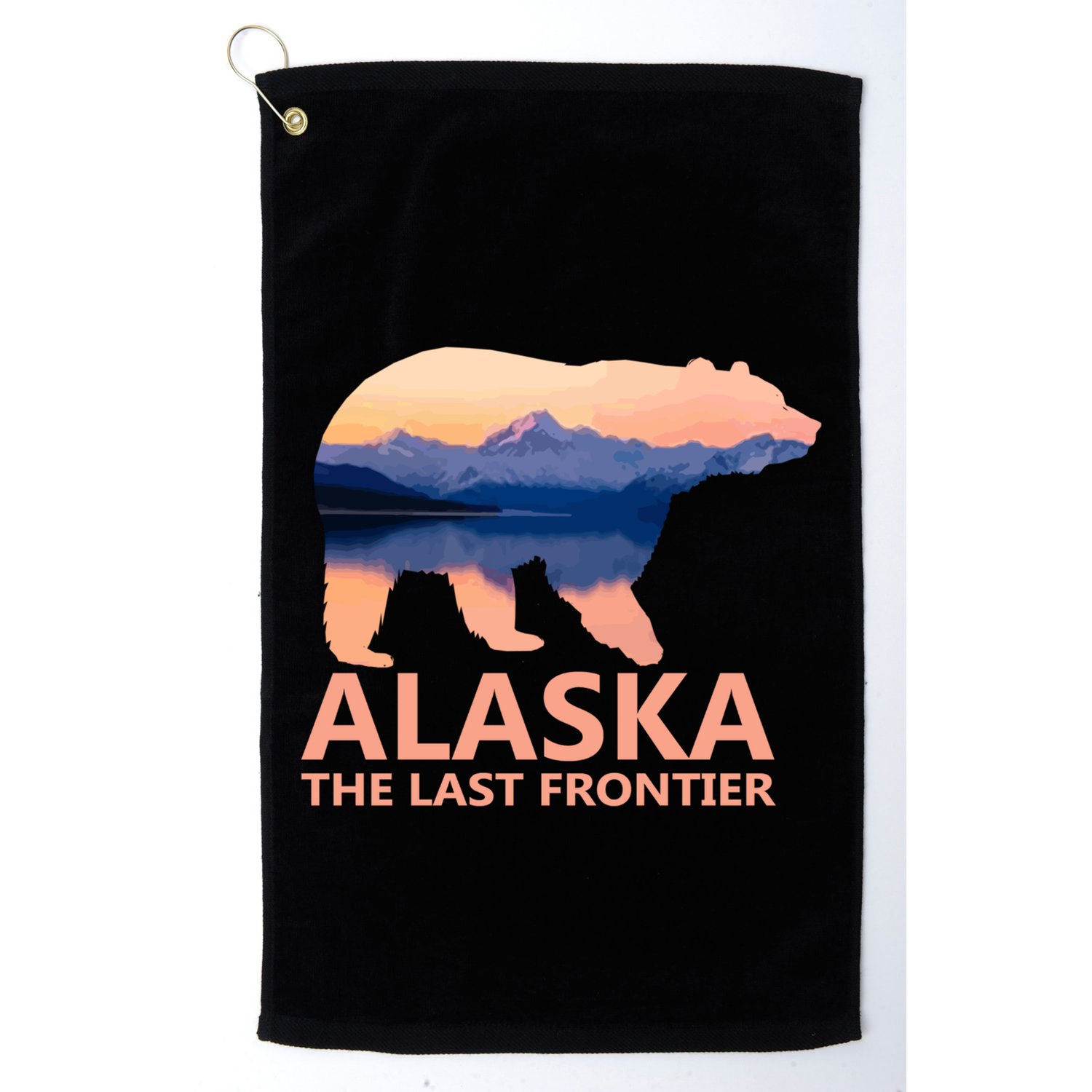 Alaska The Last Frontier Grizzly Bear Lake Gift Funny Gift Golf Towel