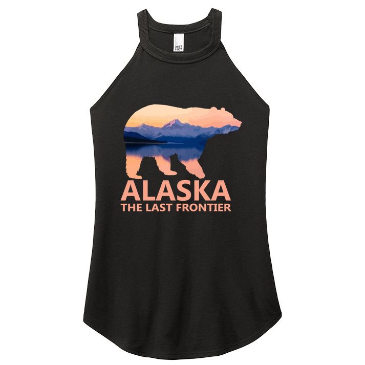 Alaska The Last Frontier Grizzly Bear Lake Gift Funny Gift Women's Perfect Tri Rocker Tank