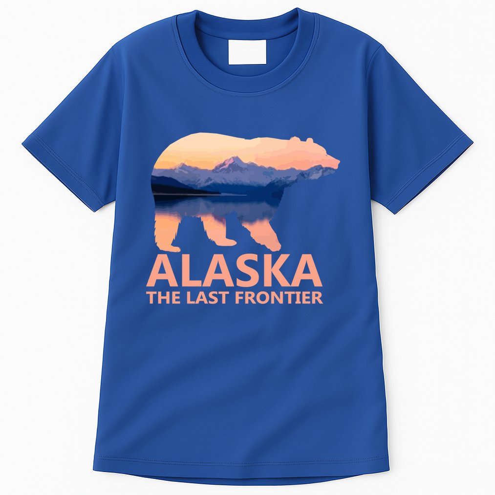 Alaska The Last Frontier Grizzly Bear Lake Gift Funny Gift Tall T-Shirt