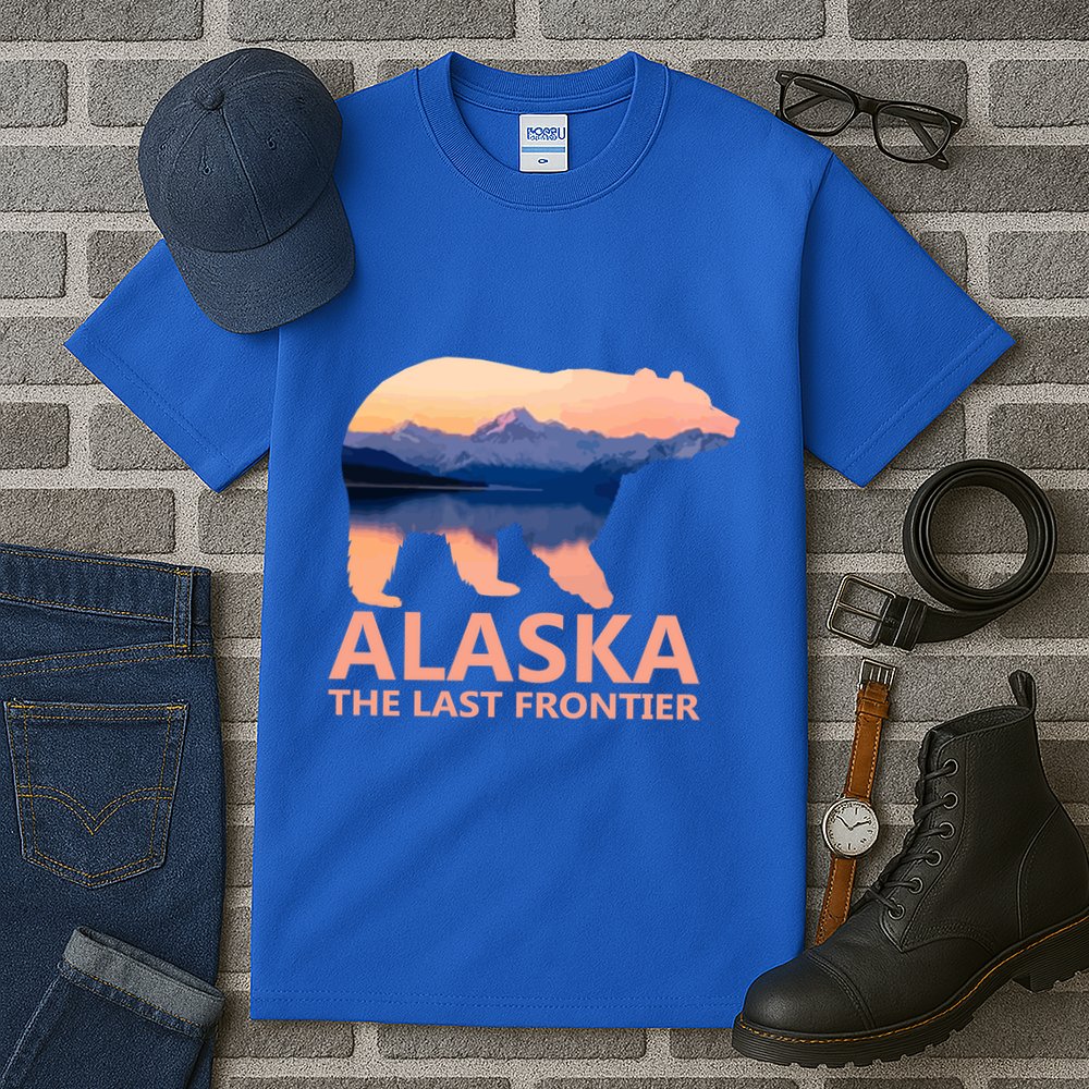 Alaska The Last Frontier Grizzly Bear Lake Gift Funny Gift Tall T-Shirt