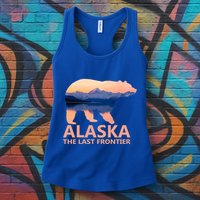 Alaska The Last Frontier Grizzly Bear Lake Gift Funny Gift Womens Tank Top