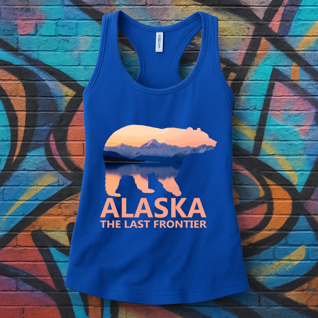 Alaska The Last Frontier Grizzly Bear Lake Gift Funny Gift Womens Tank Top