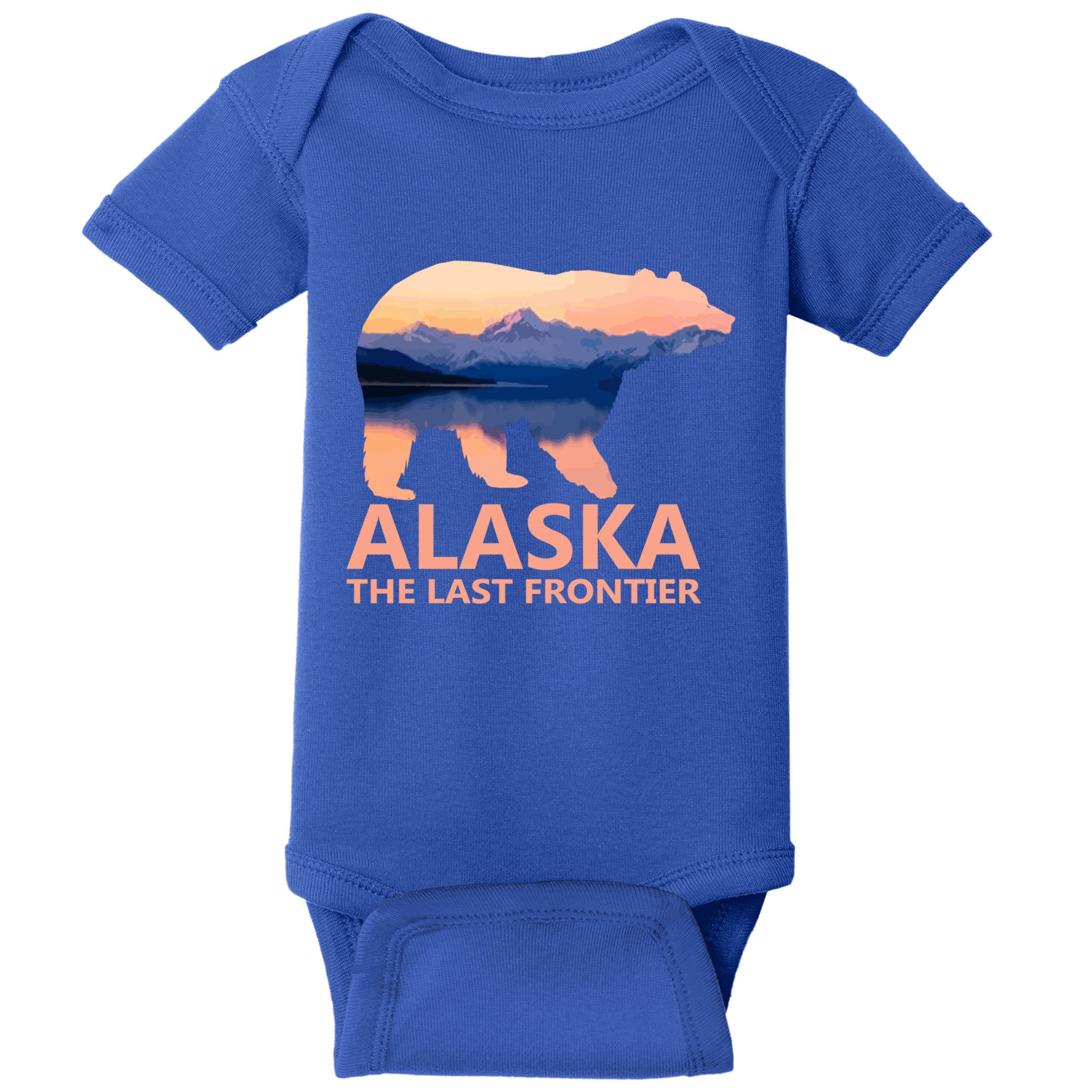 Alaska The Last Frontier Grizzly Bear Lake Gift Funny Gift Baby Bodysuit