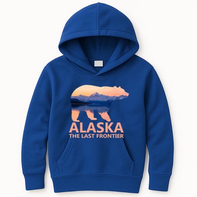 Alaska The Last Frontier Grizzly Bear Lake Gift Funny Gift Kids Hoodie
