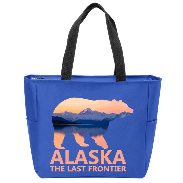 Alaska The Last Frontier Grizzly Bear Lake Gift Funny Gift Zip Tote Bag