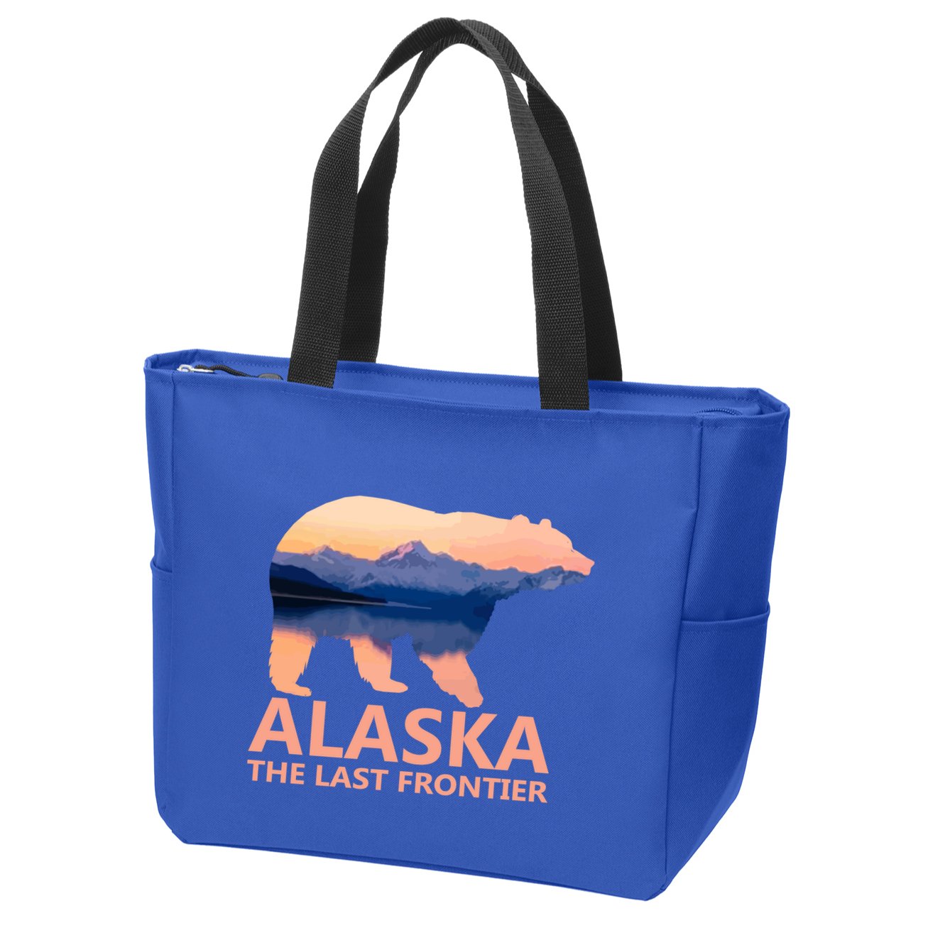 Alaska The Last Frontier Grizzly Bear Lake Gift Funny Gift Zip Tote Bag