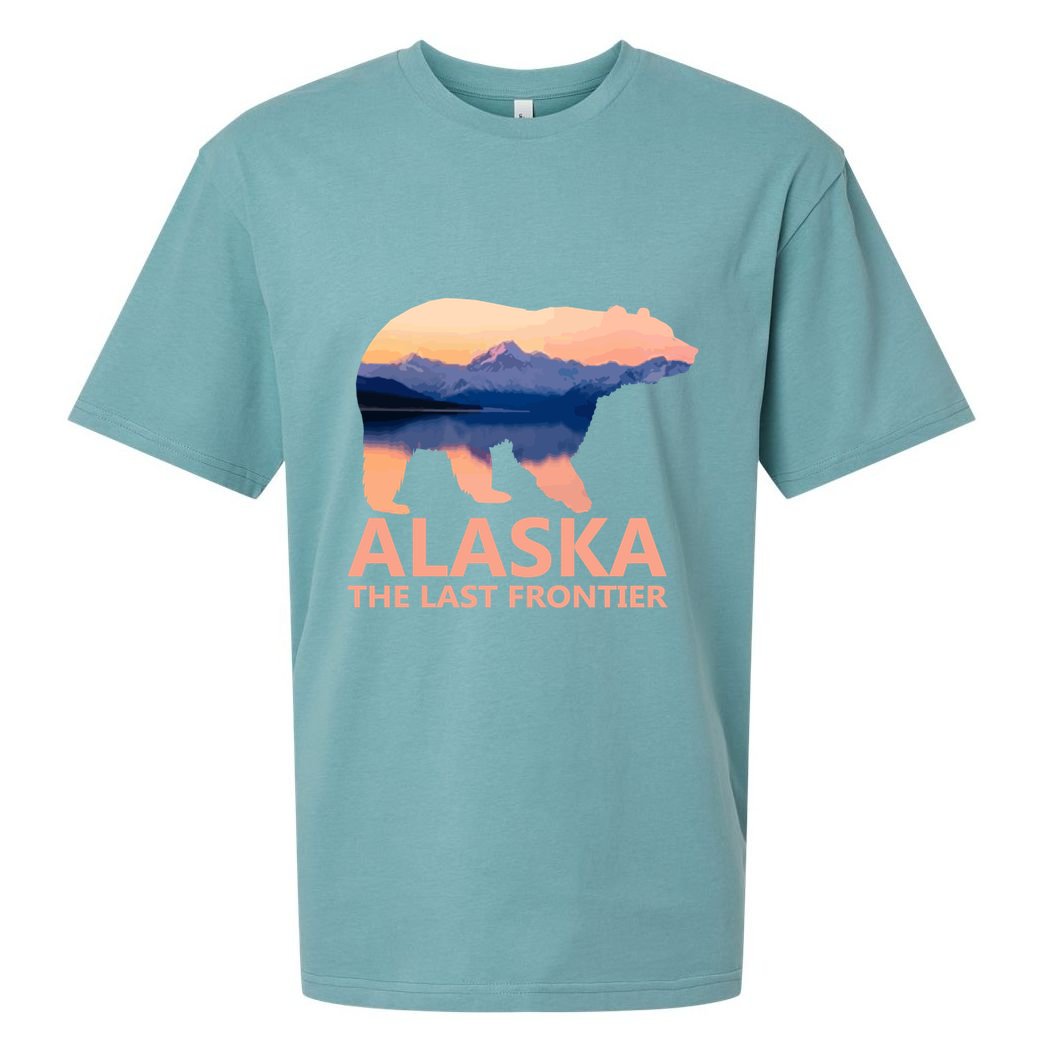 Alaska The Last Frontier Grizzly Bear Lake Gift Funny Gift Sueded Cloud Jersey T-Shirt