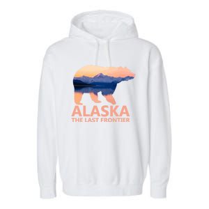 Alaska The Last Frontier Grizzly Bear Lake Gift Funny Gift Garment-Dyed Fleece Hoodie