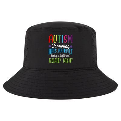 Autism Traveling Life's Journey Using A Different Road Map Gift Cool Comfort Performance Bucket Hat