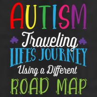 Autism Traveling Life's Journey Using A Different Road Map Gift 7 Panel Mesh Trucker Snapback Hat