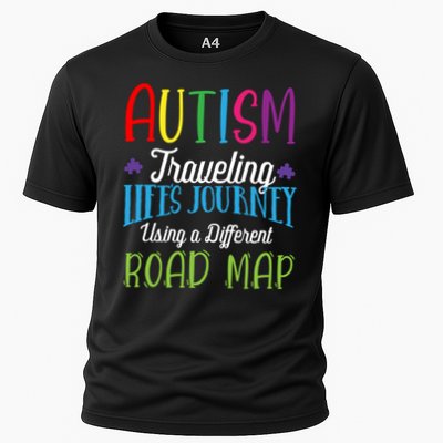 Autism Traveling Life's Journey Using A Different Road Map Gift Performance Shirt