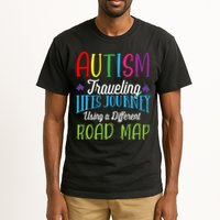 Autism Traveling Life's Journey Using A Different Road Map Gift Tall T-Shirt