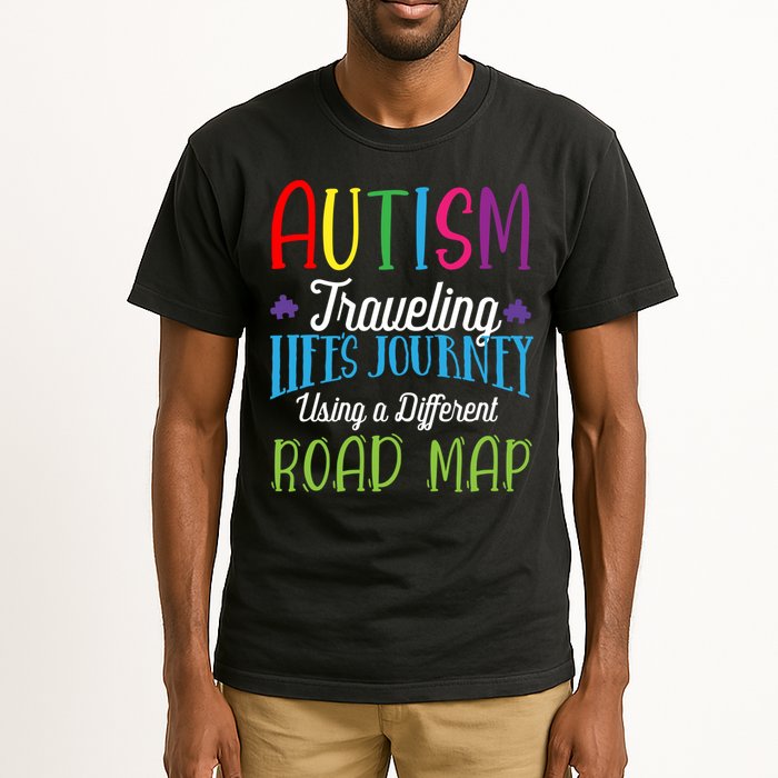 Autism Traveling Life's Journey Using A Different Road Map Gift Tall T-Shirt