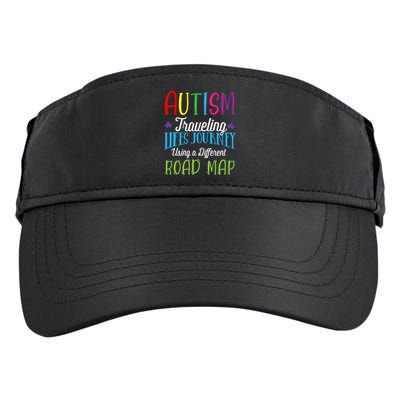 Autism Traveling Life's Journey Using A Different Road Map Gift Adult Drive Performance Visor