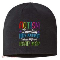 Autism Traveling Life's Journey Using A Different Road Map Gift Sustainable Beanie