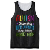 Autism Traveling Life's Journey Using A Different Road Map Gift Mesh Reversible Basketball Jersey Tank