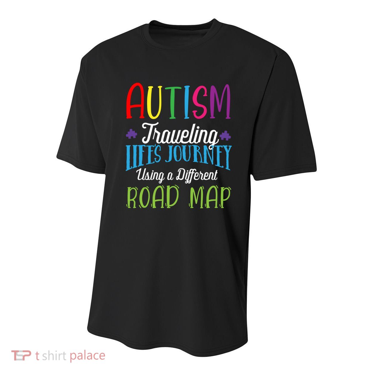 Autism Traveling Life's Journey Using A Different Road Map Gift Youth Performance Sprint T-Shirt
