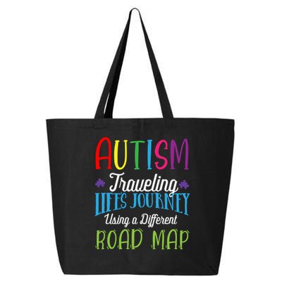 Autism Traveling Life's Journey Using A Different Road Map Gift 25L Jumbo Tote